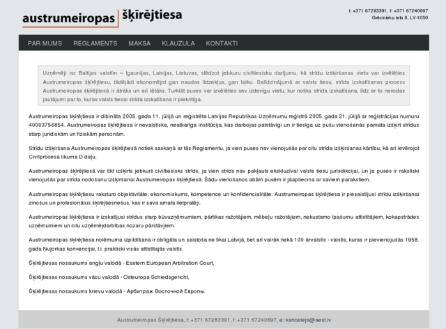 Austrumeiropas šķīrējtiesa, 